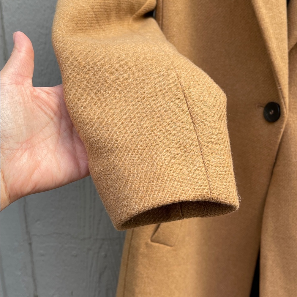Zara Women's Camel Wool Blend Trench Coat Size: M - Picture 7 of 11